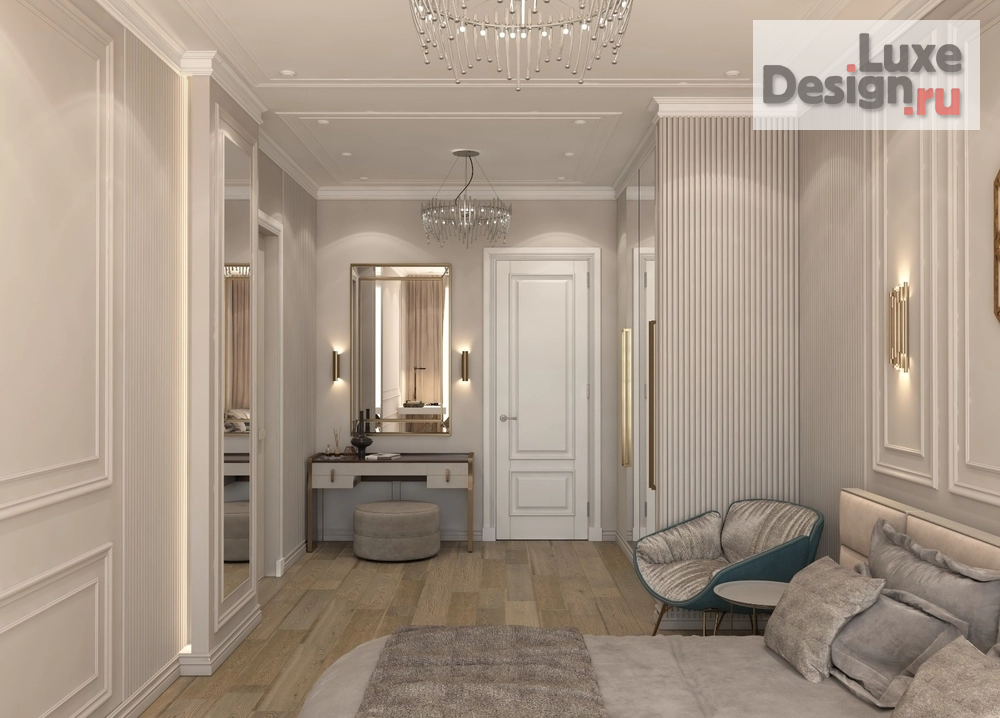 Дизайн интерьера спальни "Дизайн интерьера квартиры "мастер спальня // Дизайн студия Льва Терехова"" (фото 3)