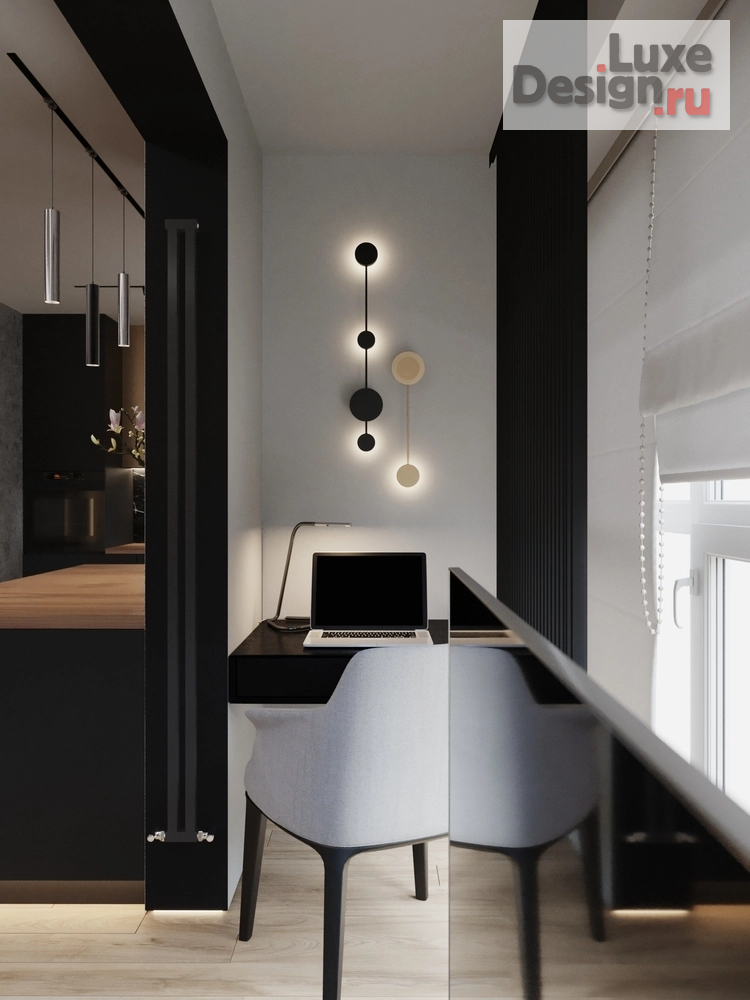 Дизайн интерьера гостиной "Двушка // совмещенная гостиная кухня // Дизайн студия Льва Терехова" (фото 5)