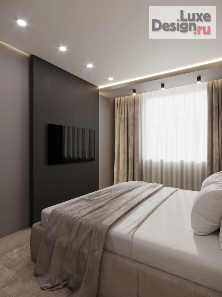 Дизайн интерьера спальни "Дизайн интерьера квартиры Спальня // Дизайн студия Льва Терехова" (фото 4)