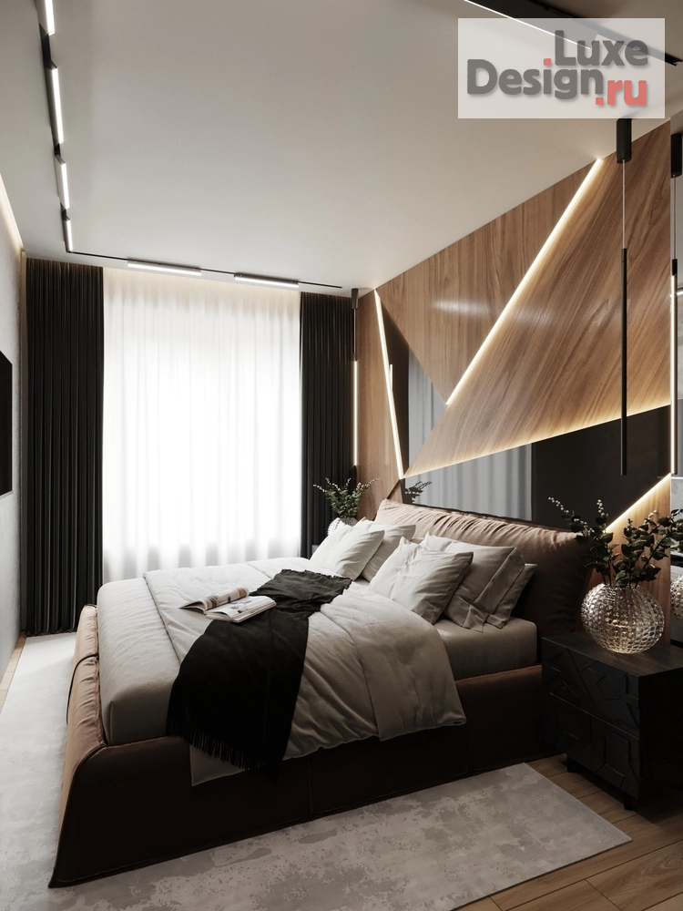 Дизайн интерьера спальни "Дизайн интерьера квартиры "мастер спальня // Дизайн студия Льва Терехова"" (фото 2)