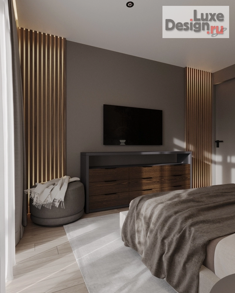 Дизайн интерьера спальни "Дизайн интерьера квартиры "мастер спальня // Дизайн студия Льва Терехова"" (фото 3)