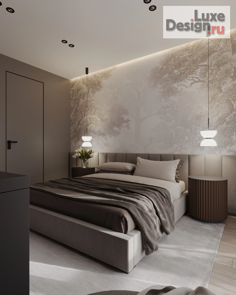 Дизайн интерьера спальни "Дизайн интерьера квартиры "мастер спальня // Дизайн студия Льва Терехова"" (фото 4)