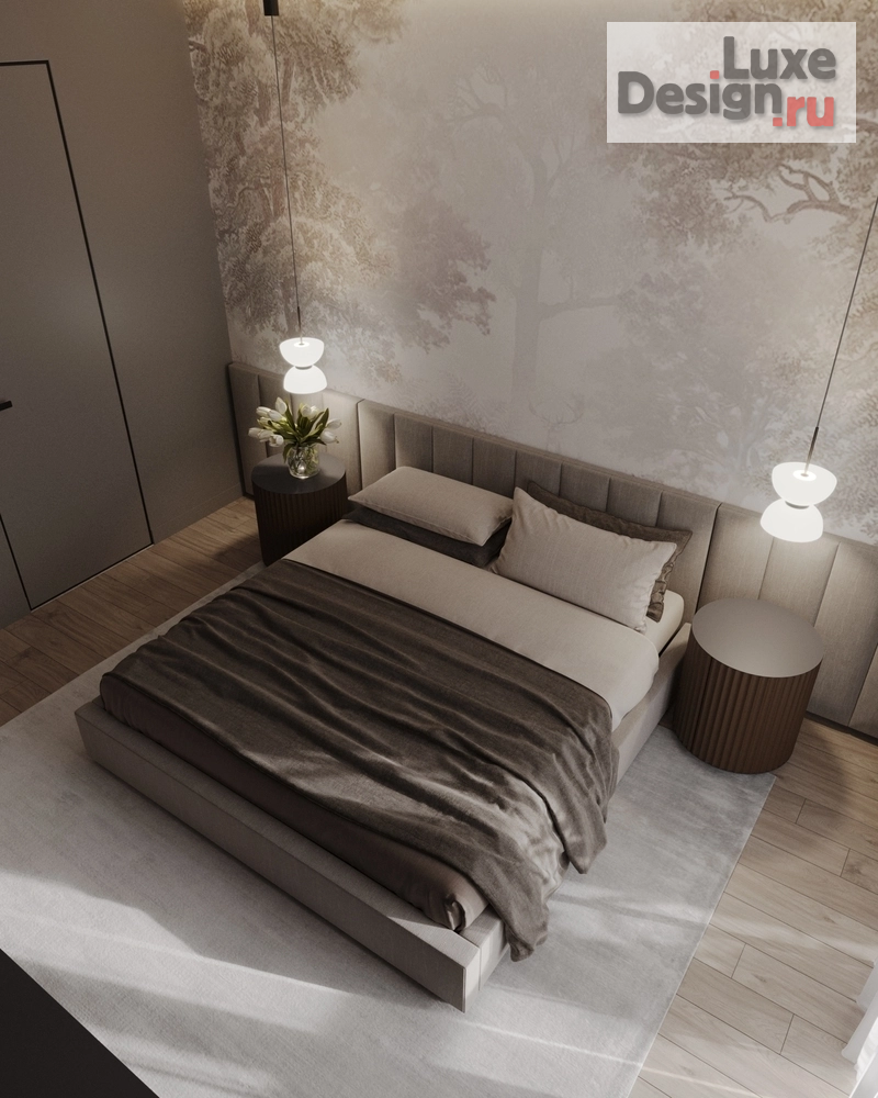 Дизайн интерьера спальни "Дизайн интерьера квартиры "мастер спальня // Дизайн студия Льва Терехова"" (фото 5)