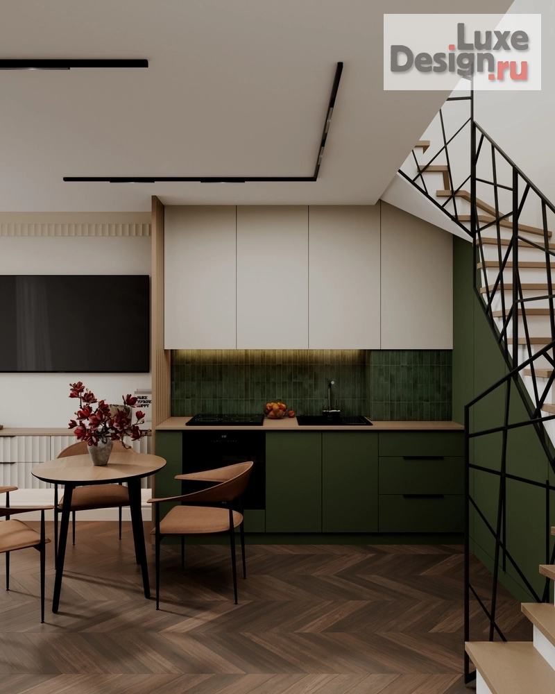 Дизайн интерьера однокомнатной квартиры "Однушка в двух уровнях // Дизайн студия Льва Терехова"" (фото 1)