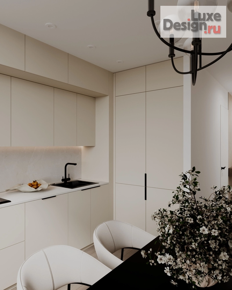 Дизайн интерьера однокомнатной квартиры "Дизайн интерьера квартиры Кухня// Дизайн студия Льва Терехова" (фото 4)