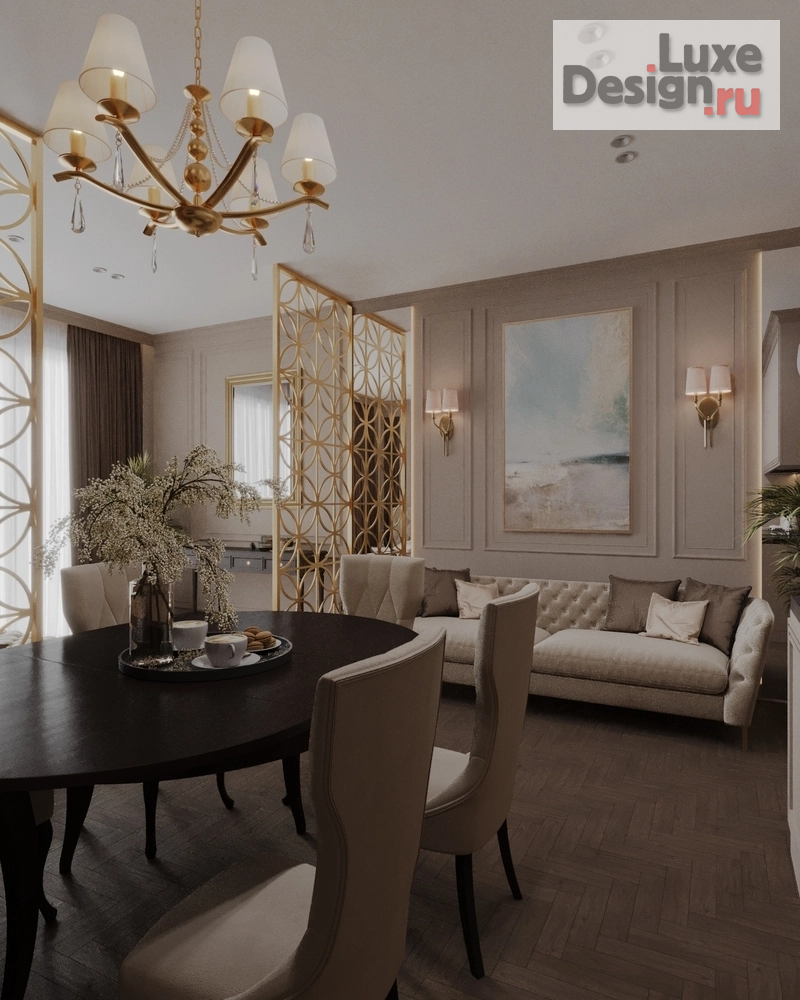 Дизайн интерьера апартаментов "Дизайн интерьера апартаментов Гостиная - Кухня// Дизайн студия Льва Терехова" (фото 7)