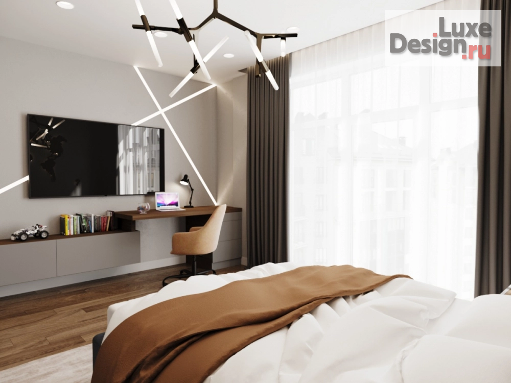 Дизайн интерьера пентхауса "Спальня для подростка // Пентхаус // Дизайн студия Льва Терехова" (фото 4)