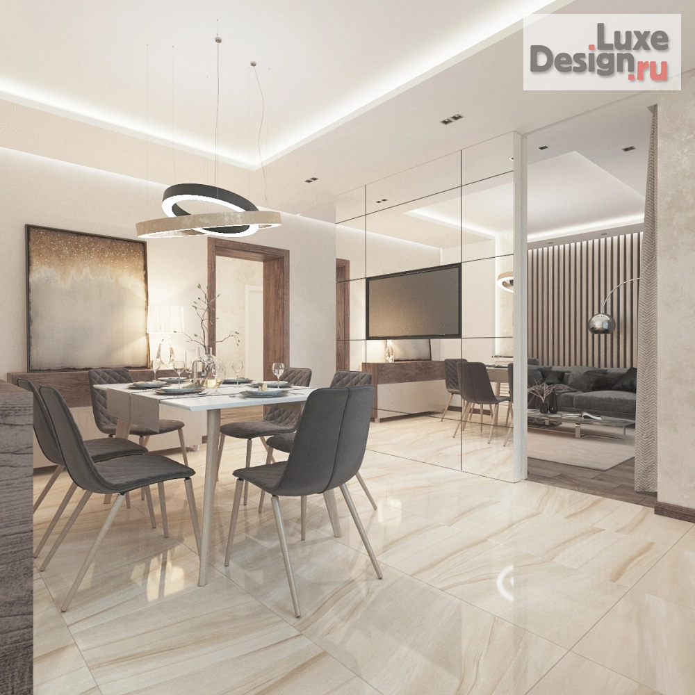 Дизайн интерьера двухкомнатной квартиры "Двухкомнатная квартира для семейной пары" (фото 4)