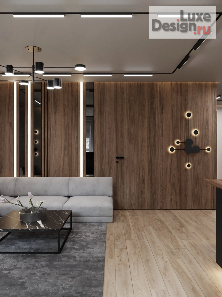 Дизайн интерьера гостиной "Двушка // совмещенная гостиная кухня // Дизайн студия Льва Терехова" (фото 2)