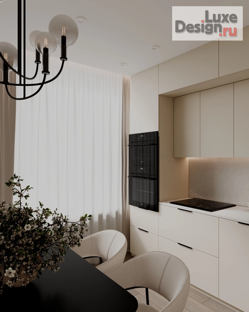 Дизайн интерьера однокомнатной квартиры "Дизайн интерьера квартиры Кухня// Дизайн студия Льва Терехова" (фото 2)