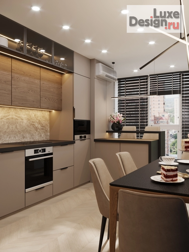 Дизайн интерьера кухни "Дизайн интерьера квартиры Кухня // Дизайн студия Льва Терехова" (фото 1)