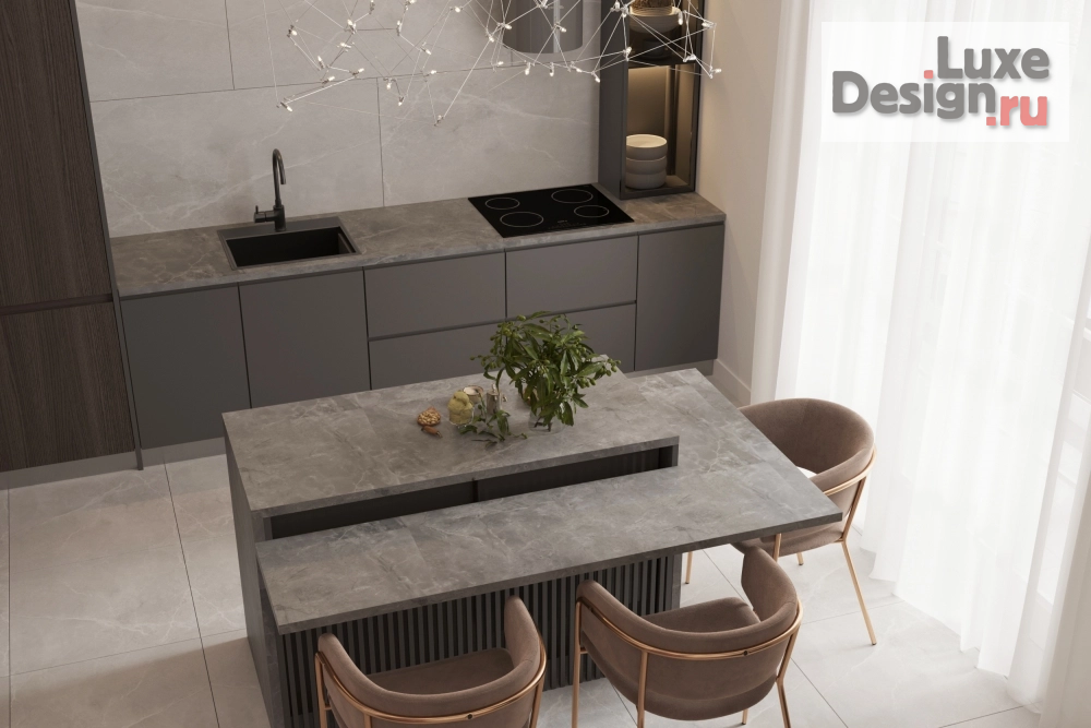 Дизайн интерьера кухни "Современная классика в трёхкомнатной квартире" (фото 8)