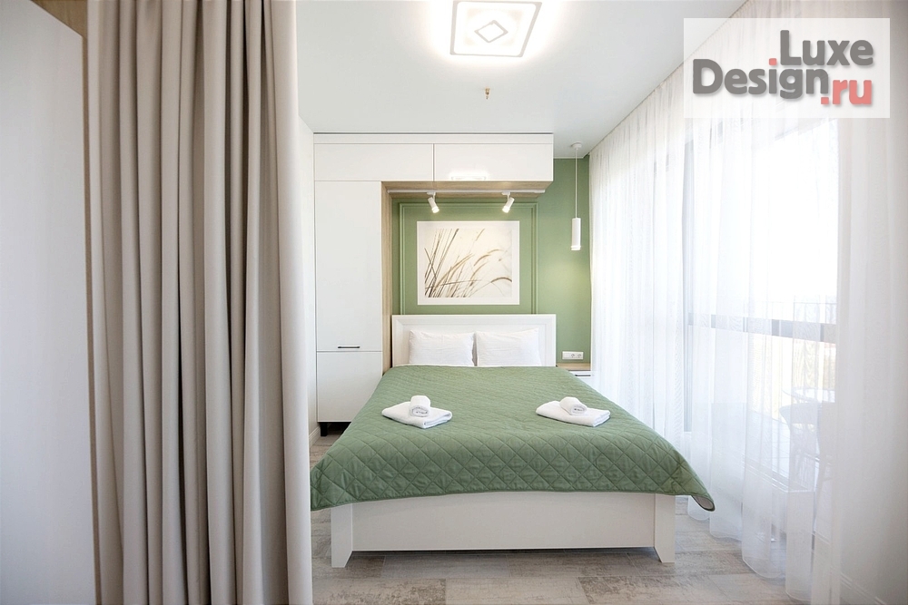 Дизайн интерьера однокомнатной квартиры ""№130 Шалфей", Апарт-отель Kristall Hotel & SPA"" (фото 3)