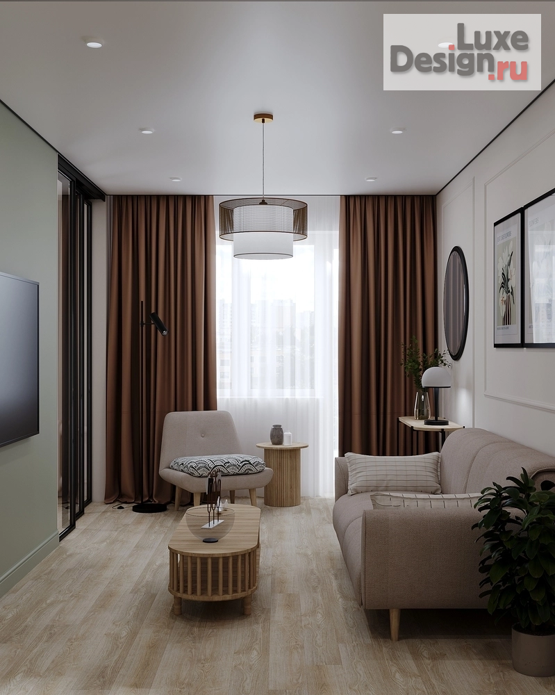 Дизайн интерьера двухкомнатной квартиры "Оазис (авторский проект студии дизайна АмарантАрт)" (фото 2)