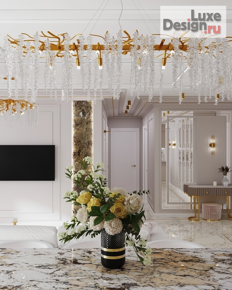 Дизайн интерьера трехкомнатной квартиры "Симфония камня и света (авторский проект студии дизайна АмарантАрт)" (фото 4)