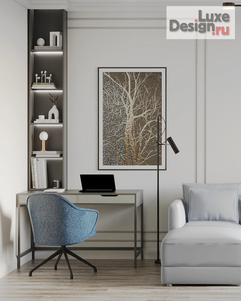Дизайн интерьера трехкомнатной квартиры "Нюансы серого (авторский проект студии дизайна АмарантАрт)" (фото 5)