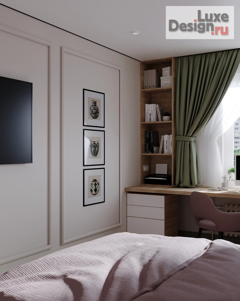 Дизайн интерьера двухкомнатной квартиры "Оазис (авторский проект студии дизайна АмарантАрт)" (фото 9)