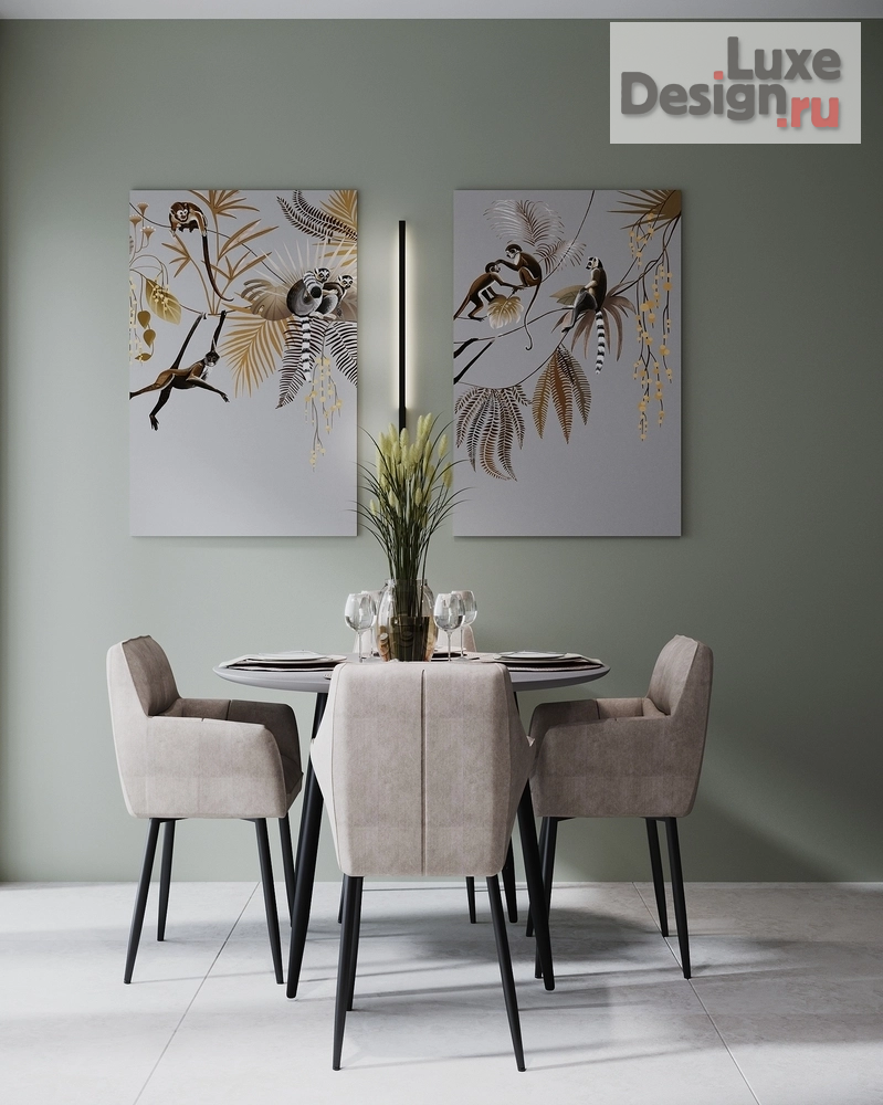 Дизайн интерьера двухкомнатной квартиры "Зов Джунглей (авторский проект студии дизайна АмарантАрт)" (фото 1)
