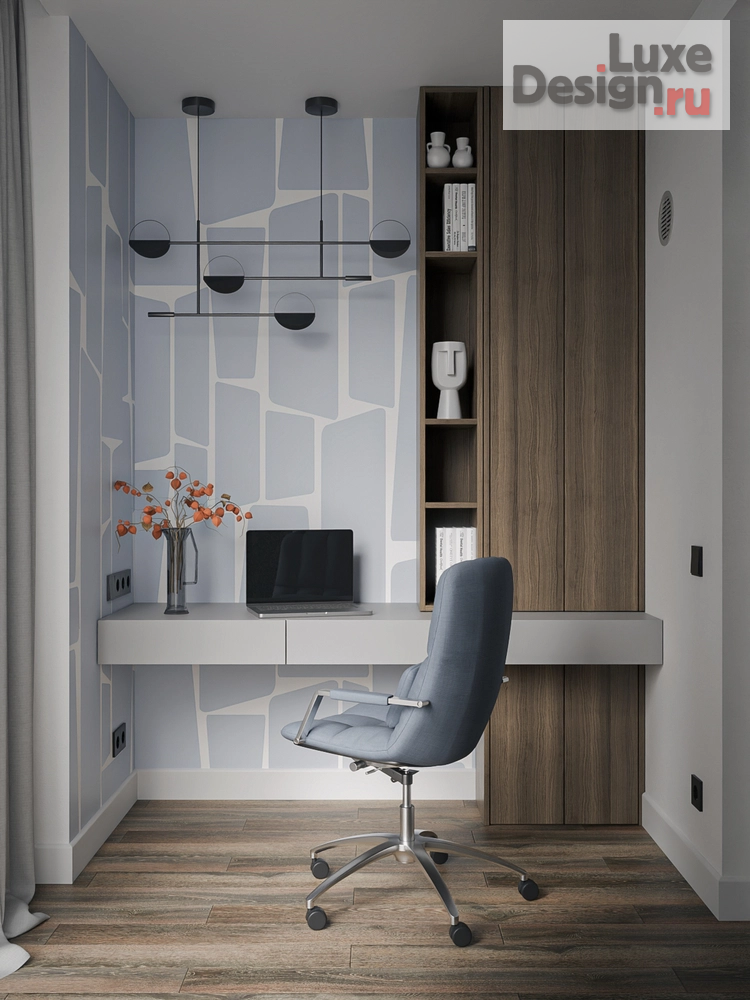 Дизайн интерьера трехкомнатной квартиры "Интерьер лоджии с рабочим местом" (фото 5)