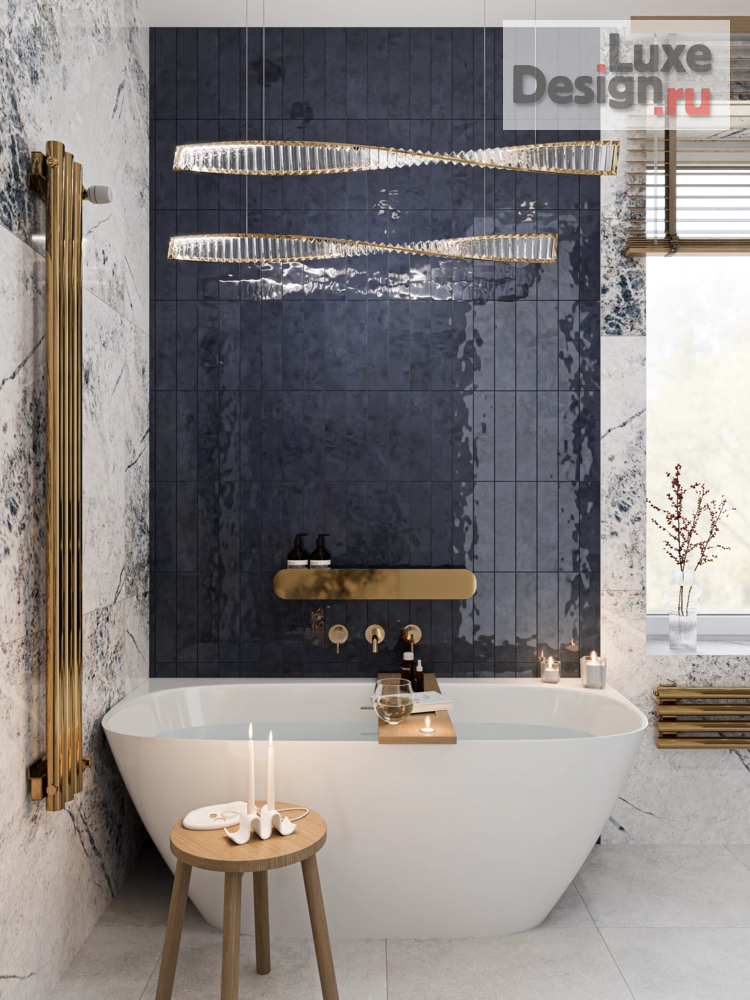 Дизайн интерьера трехкомнатной квартиры "Стильный интерьер ванной комнаты" (фото 1)