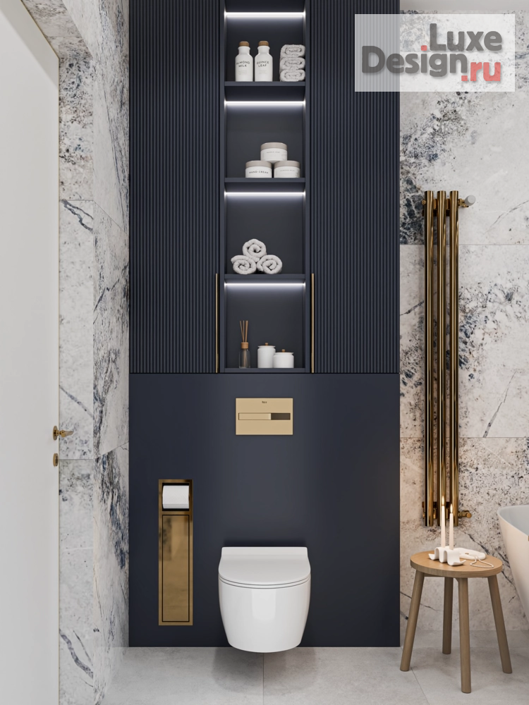 Дизайн интерьера трехкомнатной квартиры "Стильный интерьер ванной комнаты" (фото 2)