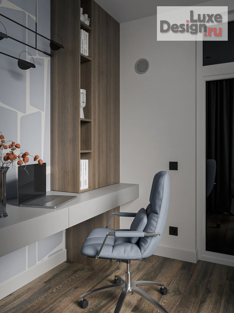 Дизайн интерьера трехкомнатной квартиры "Интерьер лоджии с рабочим местом" (фото 3)