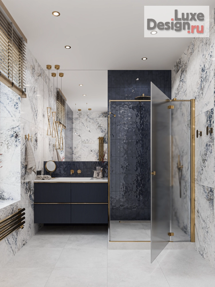 Дизайн интерьера трехкомнатной квартиры "Стильный интерьер ванной комнаты" (фото 3)