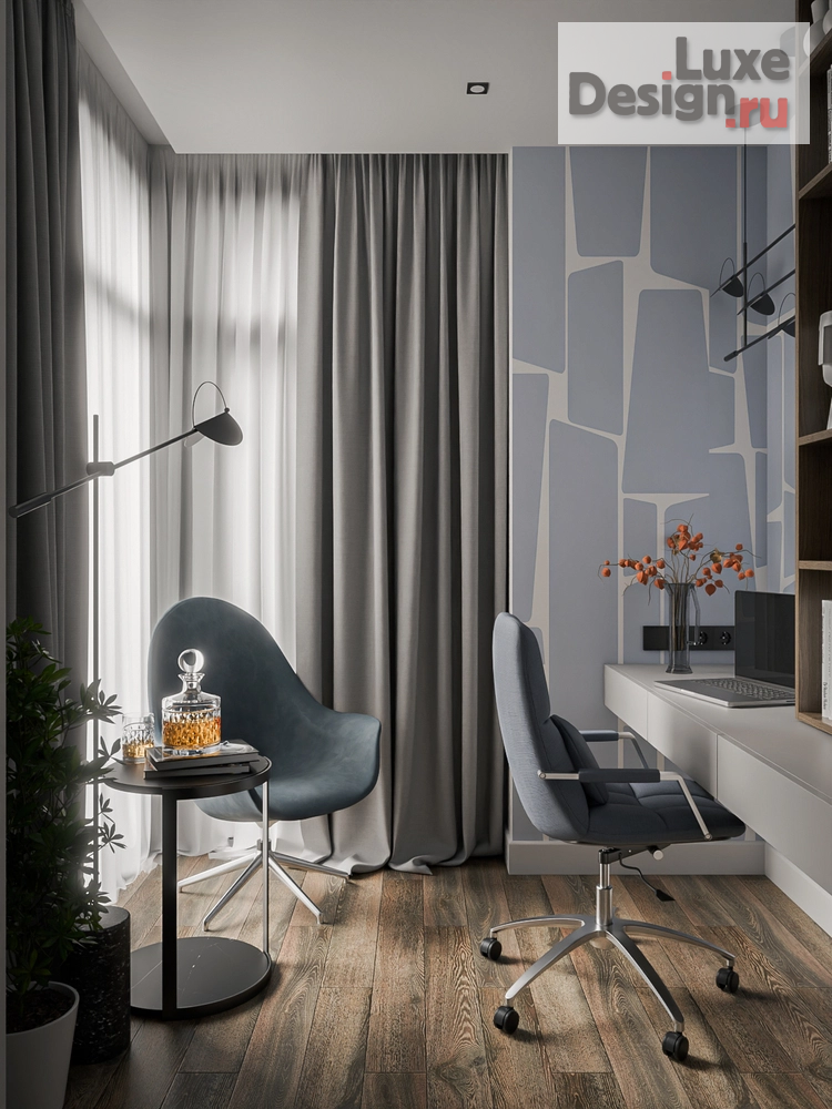 Дизайн интерьера трехкомнатной квартиры "Интерьер лоджии с рабочим местом" (фото 4)