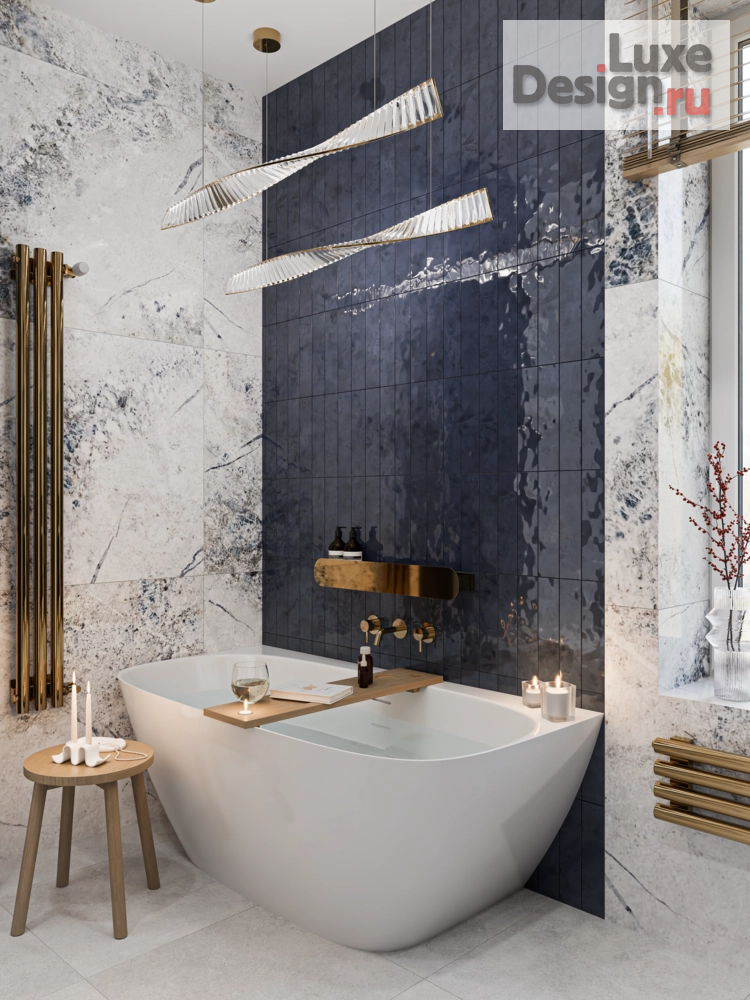 Дизайн интерьера трехкомнатной квартиры "Стильный интерьер ванной комнаты" (фото 4)
