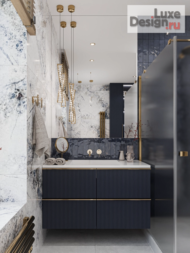 Дизайн интерьера трехкомнатной квартиры "Стильный интерьер ванной комнаты" (фото 5)
