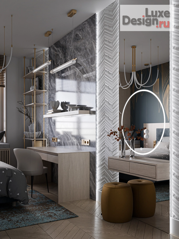 Дизайн интерьера частного дома "Интерьер современной спальни, 17 м2" (фото 2)