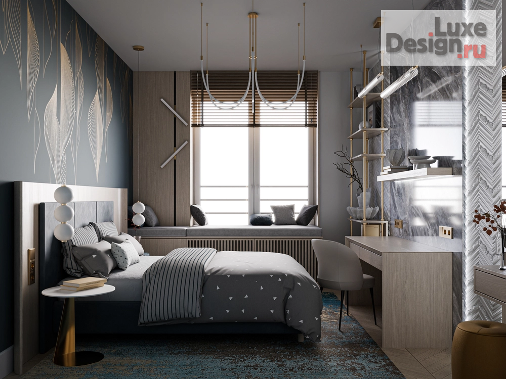 Дизайн интерьера частного дома "Интерьер современной спальни, 17 м2" (фото 8)