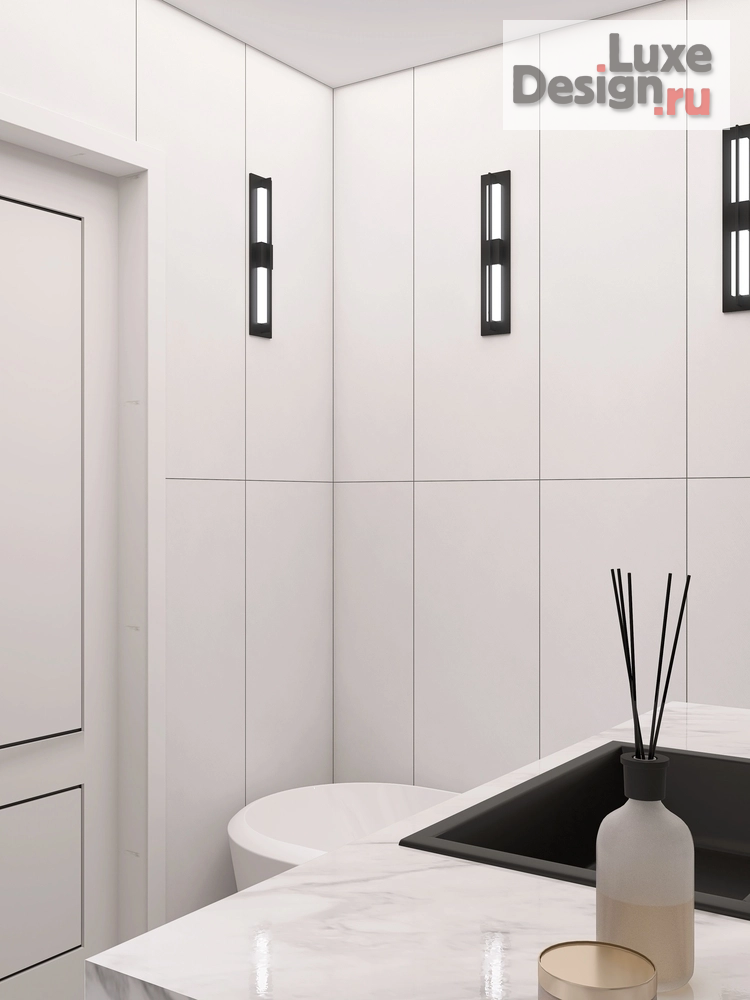 Дизайн интерьера ванной "Современная ванная комната в монохромных оттенках." (фото 5)