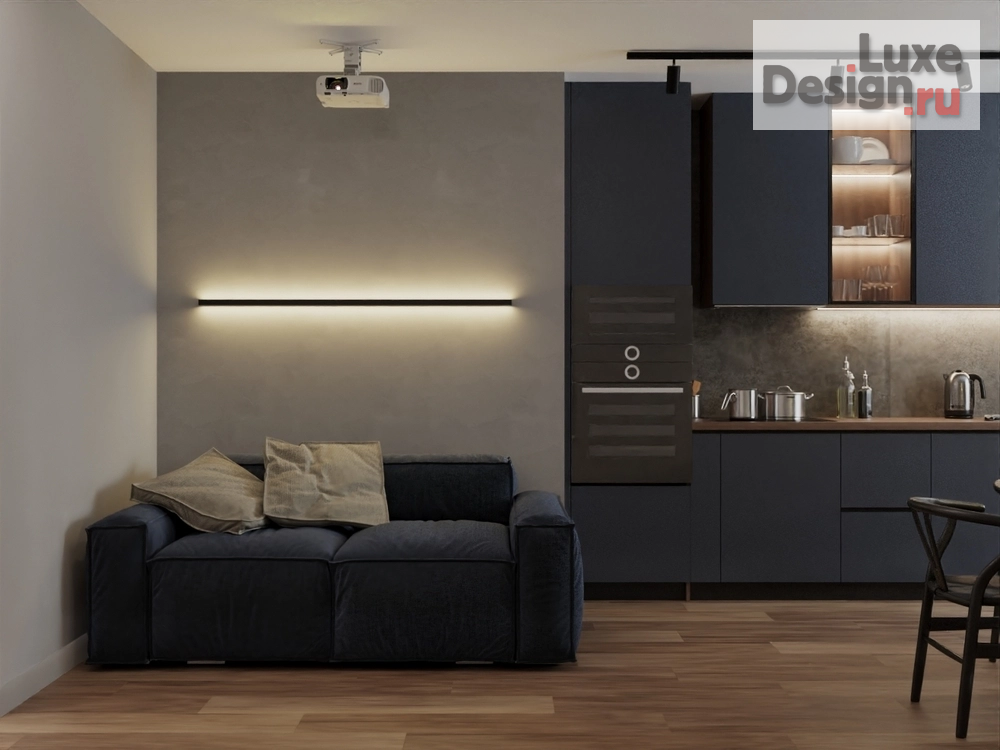 Дизайн интерьера трехкомнатной квартиры "Стильная квартира для холостяка" (фото 2)