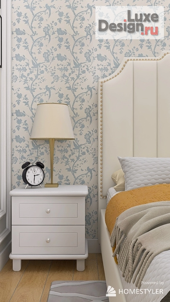 Дизайн интерьера однокомнатной квартиры "Простор неоклассики в 36 кв.м.: как уместить внуков, мини огород и коллекцию спиртных напитков в однушке." (фото 4)