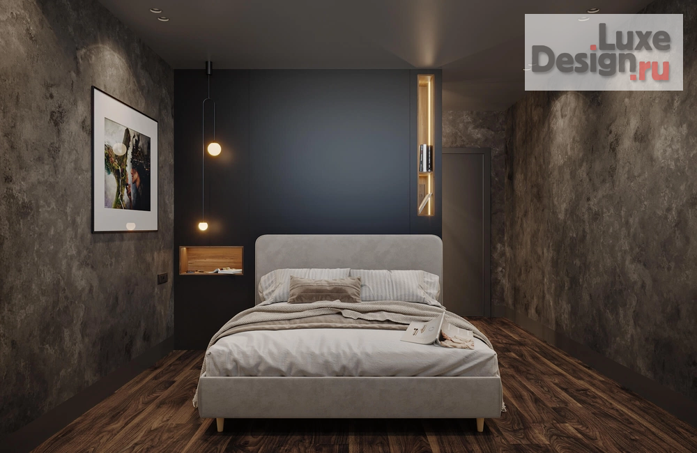 Дизайн интерьера спальни "Дизайн интерьера. Спальня для семьи, специалистов, которые работают как в офисе, так  дома. В семье ребёнок подросток. Увлекаются шахматами и спортом. В квартире 90 кв.м." (фото 2)