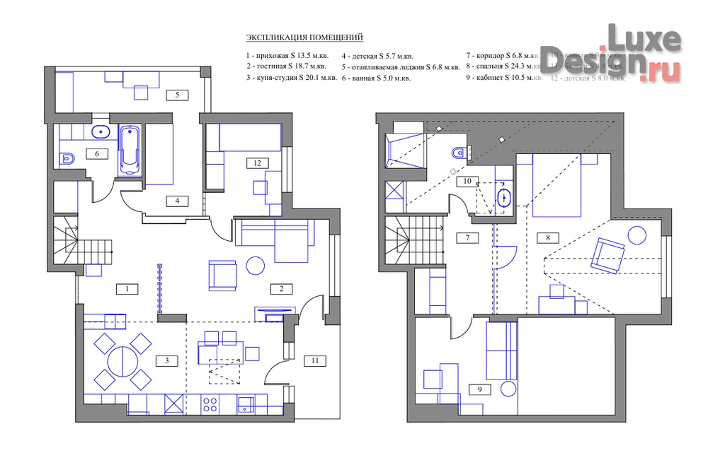 Дизайн интерьера квартиры "Двухуровневая квартира в ЖК Гламур и жадность" (фото 2)