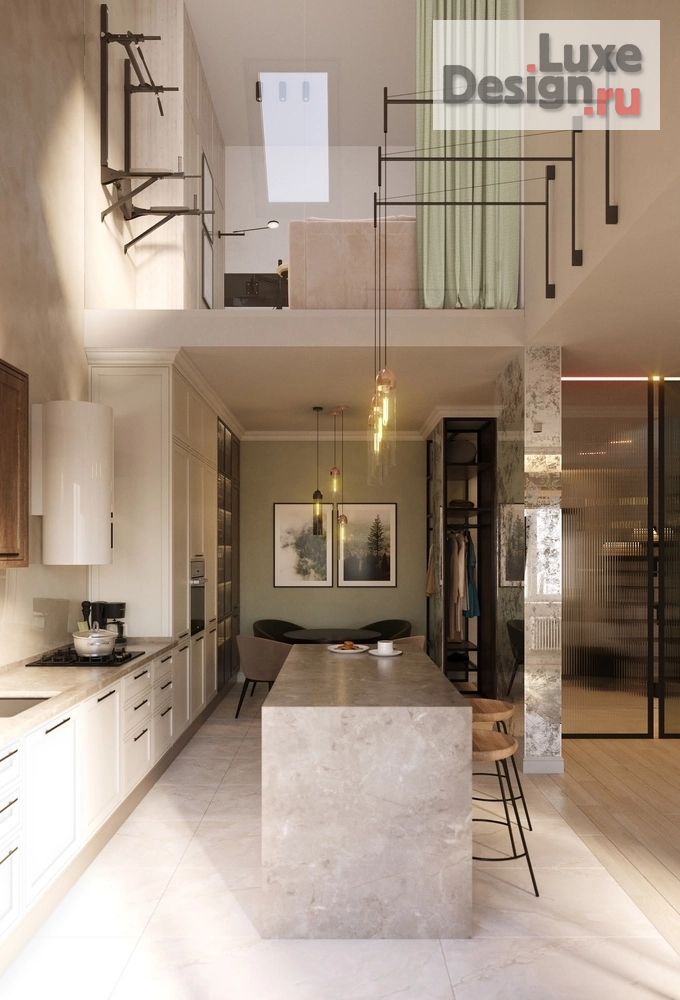 Дизайн интерьера квартиры "Двухуровневая квартира в ЖК Гламур и жадность" (фото 9)