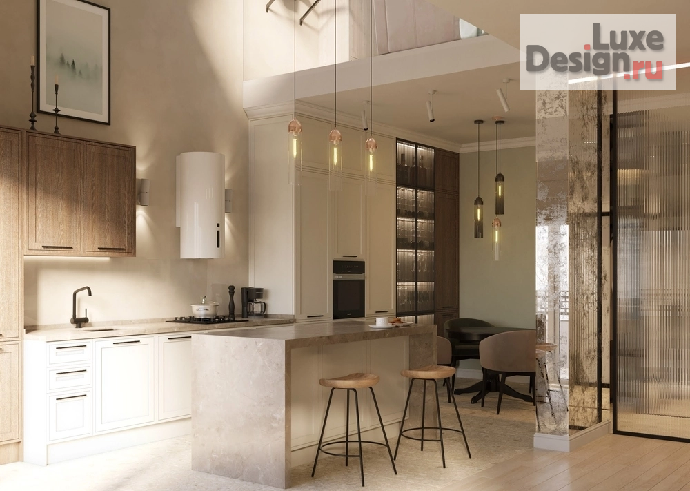 Дизайн интерьера квартиры "Двухуровневая квартира в ЖК Гламур и жадность" (фото 10)