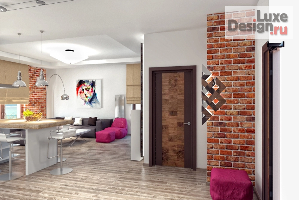 Дизайн интерьера квартиры студии "Проект квартиры для молодого человека" (фото 2)