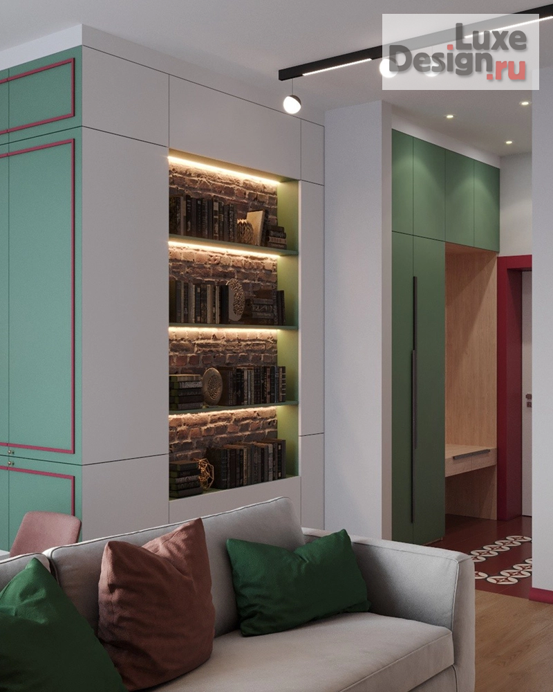 Дизайн интерьера двухкомнатной квартиры "ЖК "Рыбная деревня" - яркая квартира " (фото 3)