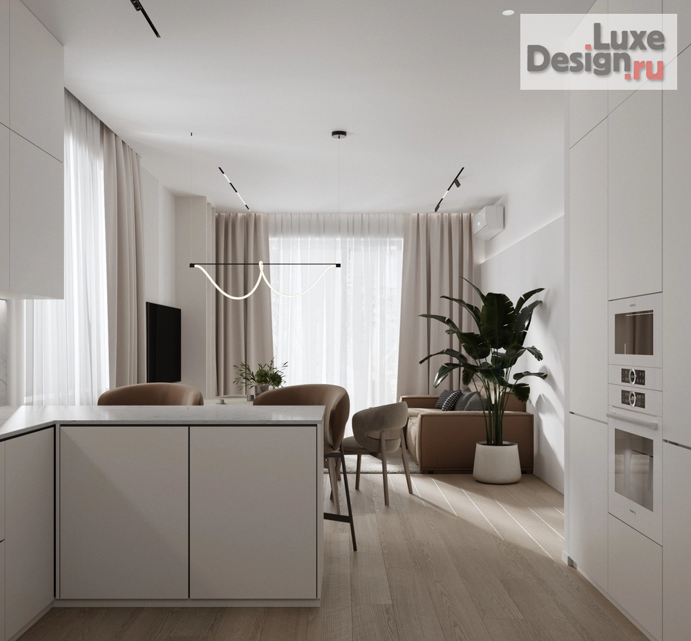 Дизайн интерьера гостиной "Визуализации кухни-гостиной из проекта двухэтажного дома" (фото 7)