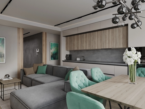 Дизайн интерьера гостиной в Калининграде "Дизайн интерьера квартиры "Гостиная & Кухня // Дизайн студия Льва Терехова""