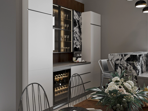 Дизайн интерьера общественного интерьера в Калининграде "Кухни LEICHT для шоу-рума в Санкт-Петербурге"