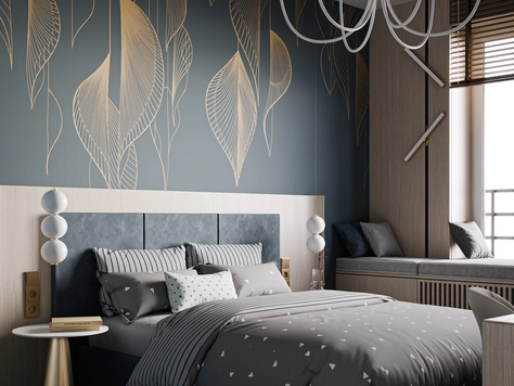 Дизайн интерьера в Калининграде "Интерьер современной спальни, 17 м2"