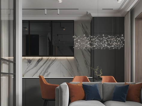 Дизайн интерьера квартир в Калининграде "Квартира в стиле современная классика с использованием ярких цветовых акцентов"