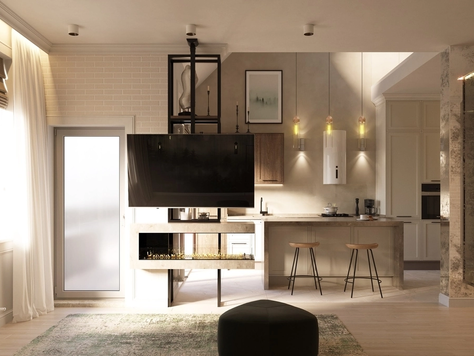 Дизайн интерьера в Калининграде "Двухуровневая квартира в ЖК Гламур и жадность"